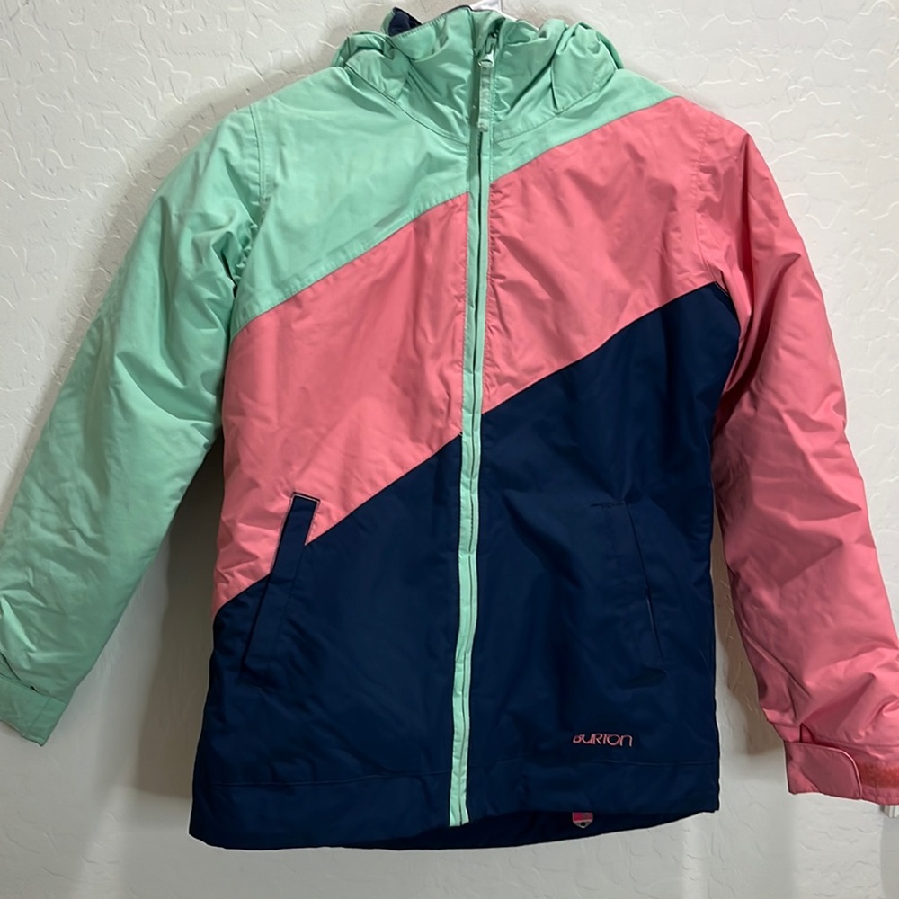 PINK TEAL AND NAVY BLUE BURTON SKI/SNOW JACKET kids size medium